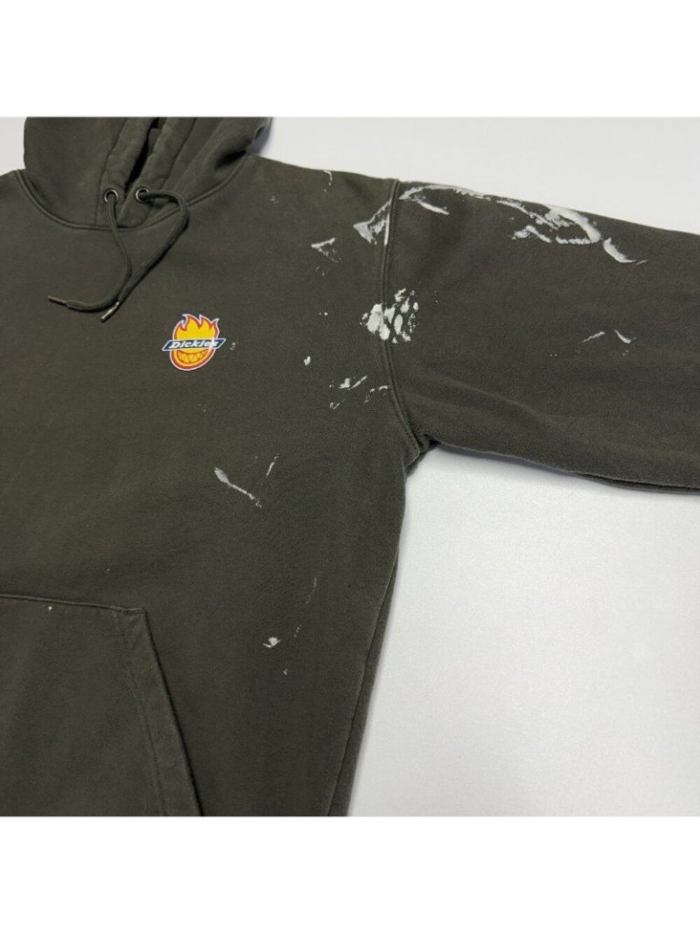Dickies x Spitfire Hoodie Mens Medium Green Skateboard Sweatshirt - Picture 4 of 11